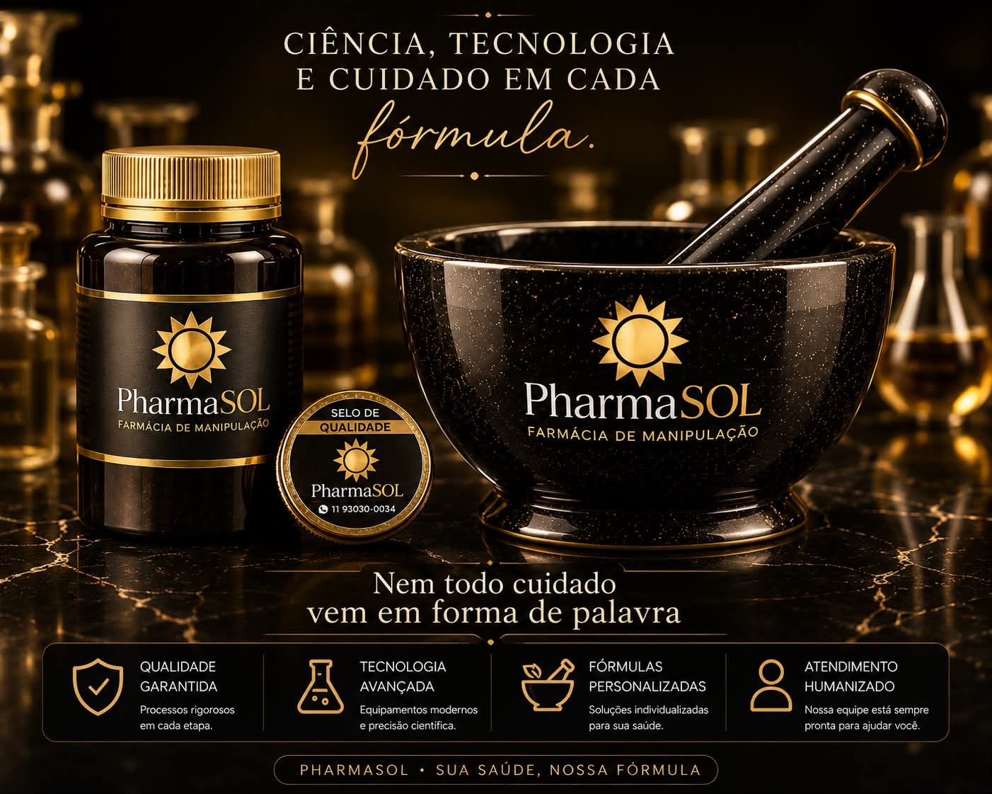 Frascos de fórmulas manipuladas